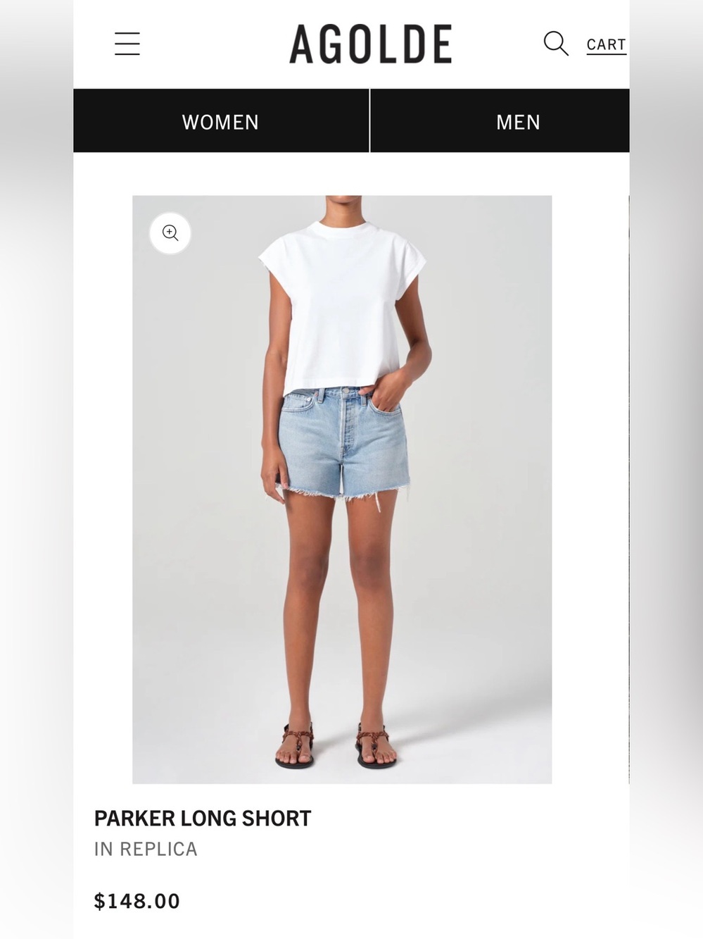Agolde Parker Long Jean Shorts